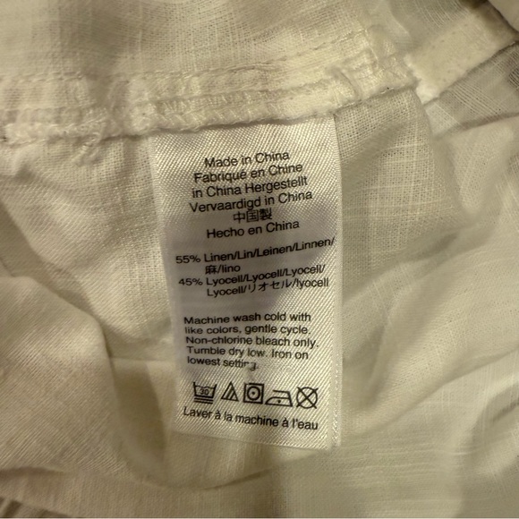 Women’s Point Sur White Linen Blend Shorts with Elastic Waist and Tie sz XS - Picture 5 of 7